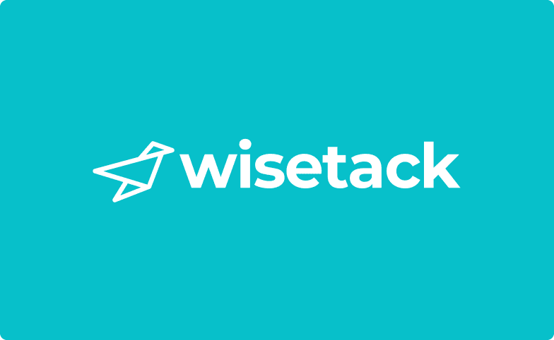 Wisetack logo with paper airplane icon