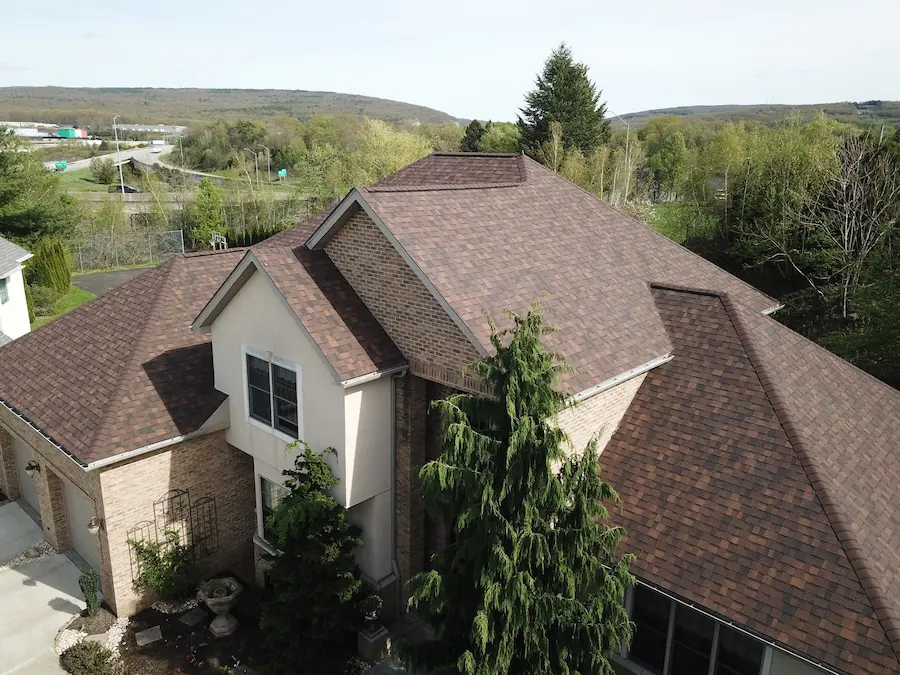 Completed Owens Corning asphalt shingle roof replacement by Zenobi Roofing Inc. in Northeast Pennsylvania.
